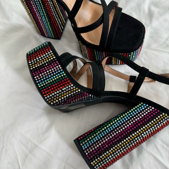 Jessica Simpson Multicolor Rhinestone Platform Heels - Picture 1 of 8